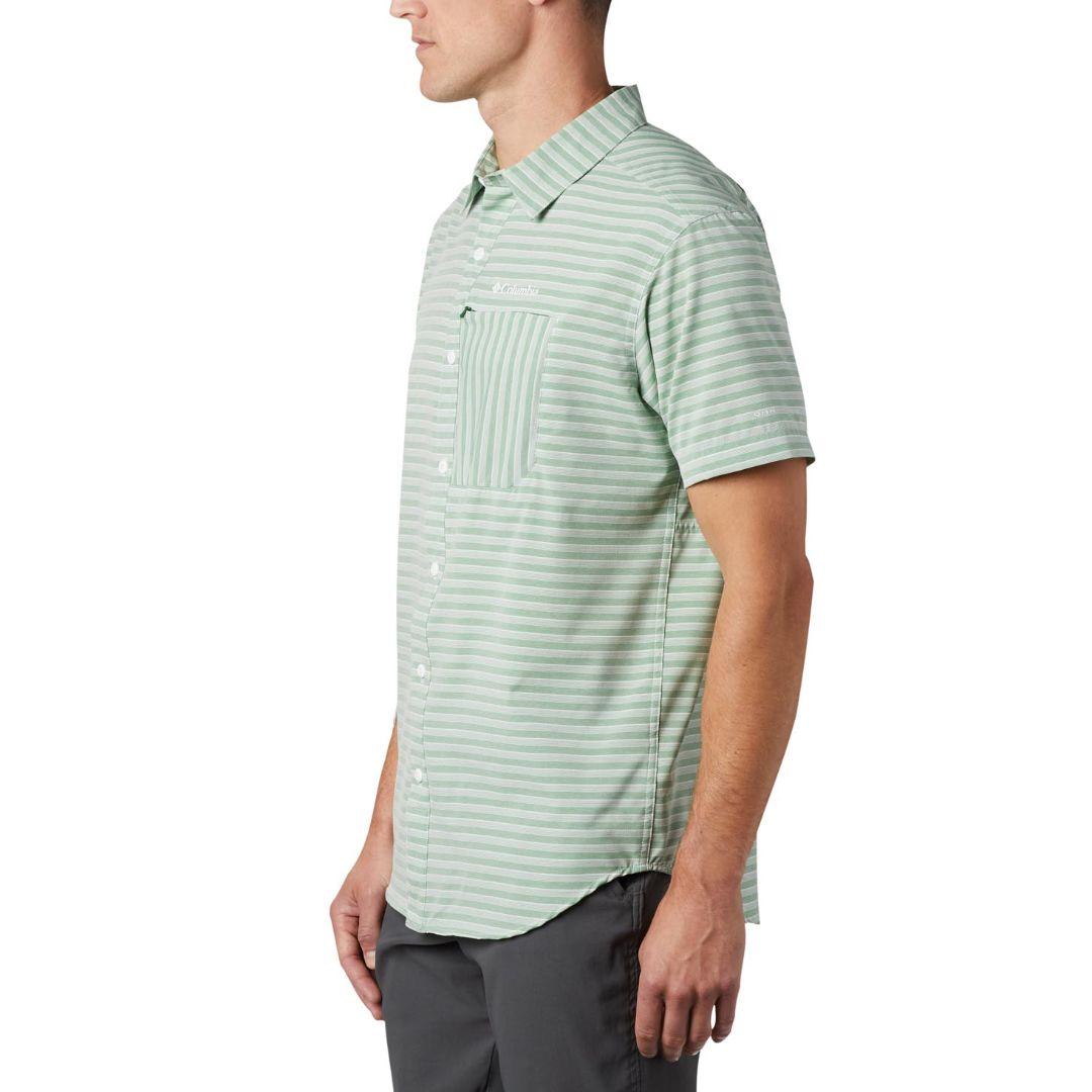 Columbia Men Green Twisted Creek II Short Sleeve Shirt (Sun Protection)