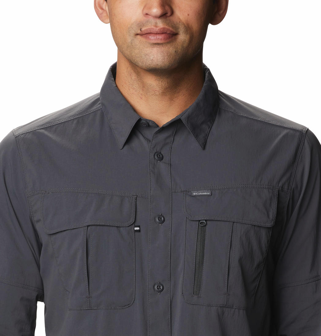 Columbia Men Black Newton Ridge Long Sleeve (Sun Protection)