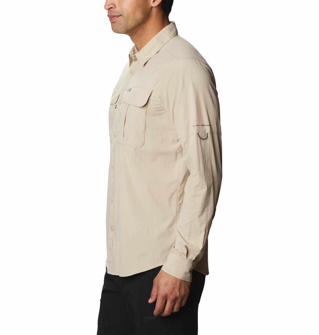 A Men Wearing Columbia Men Brown Newton Ridge Long Sleeve (Sun Protection)