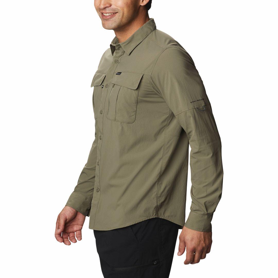 Columbia Men Green Newton Ridge Long Sleeve (Sun Protection)