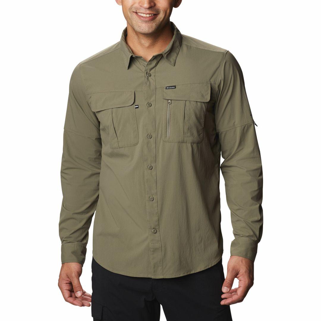 Columbia Men Green Newton Ridge Long Sleeve (Sun Protection)