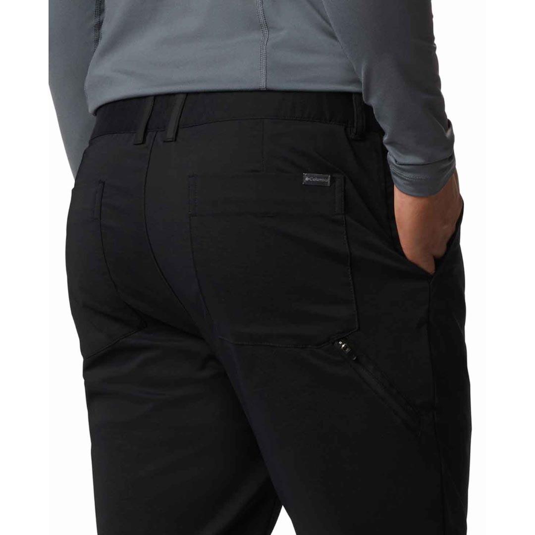 A Men Wearing Columbia Men Black Tech Trail Hiker Pant (Sun Protection)