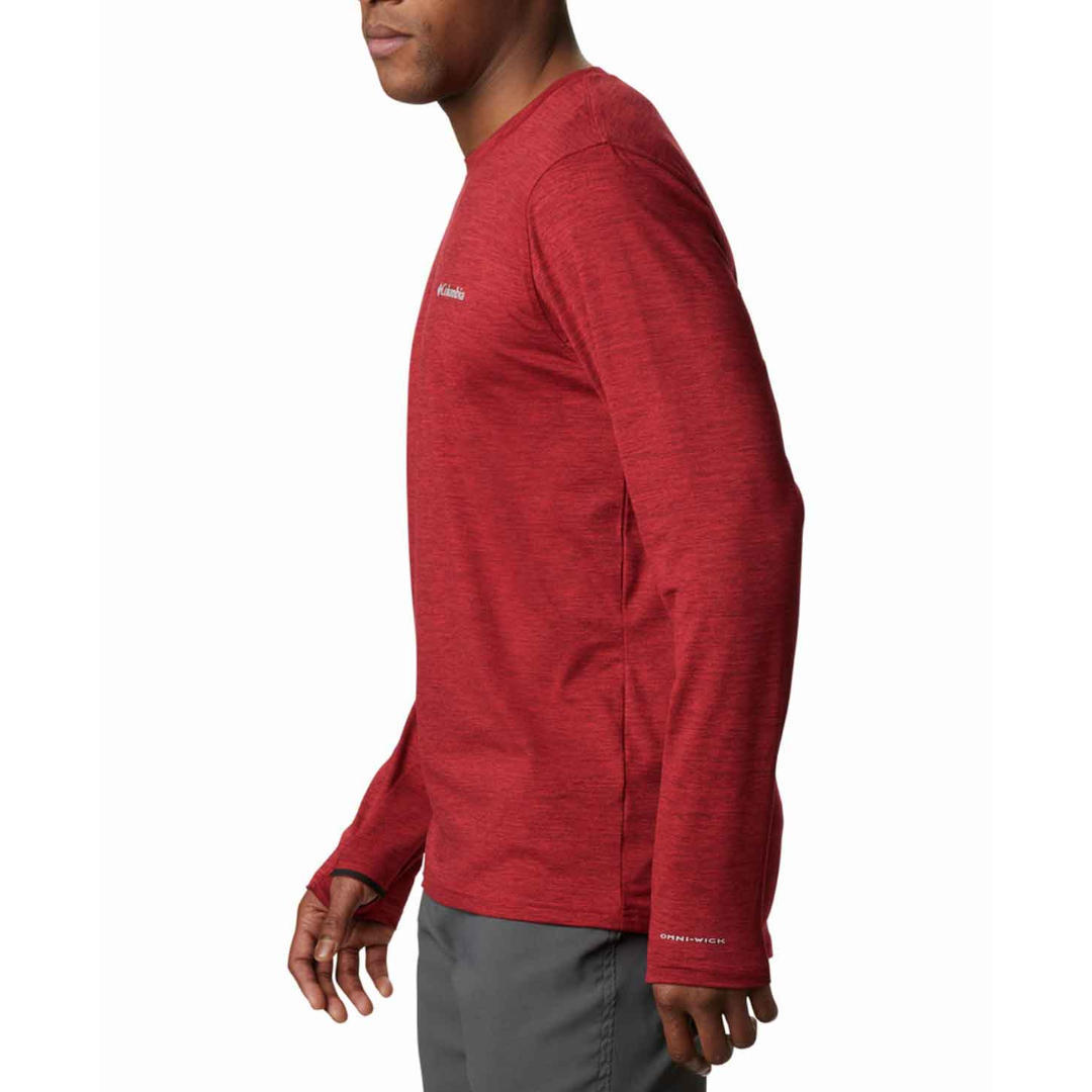Columbia Men Red Tech Trail Long Sleeve Crew II