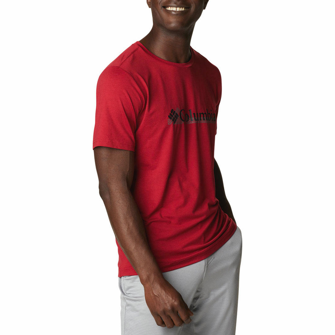 Columbia Men Red Tech Trail Graphic Tee (Sun Protection)