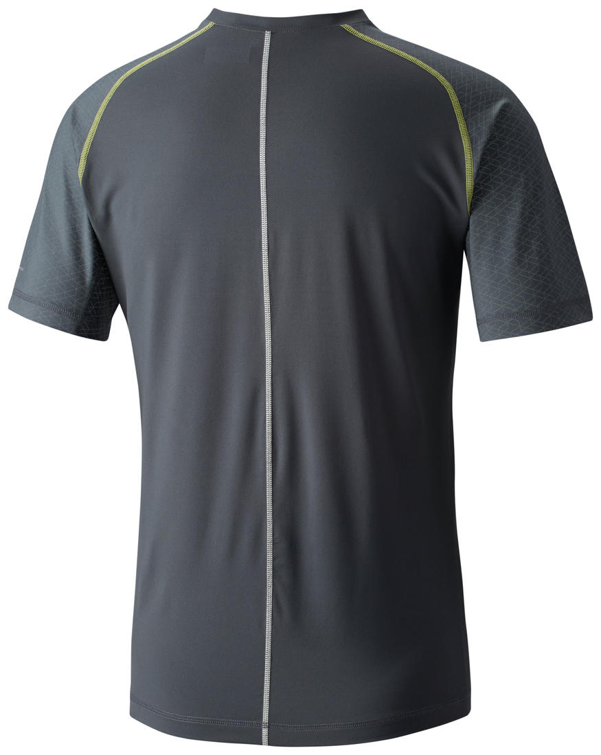 Columbia Men Grey Trail Flash Short Sleeve Shirt (Sun Protection)