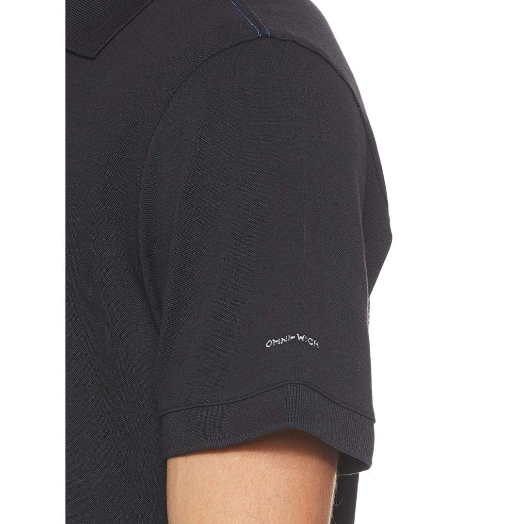 Columbia Men’s Black Cascade Range Solid Polo with Sun Protection and Breathability