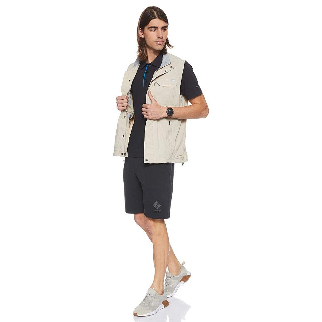 Columbia Men’s Black Cascade Range Solid Polo with Sun Protection and Breathability