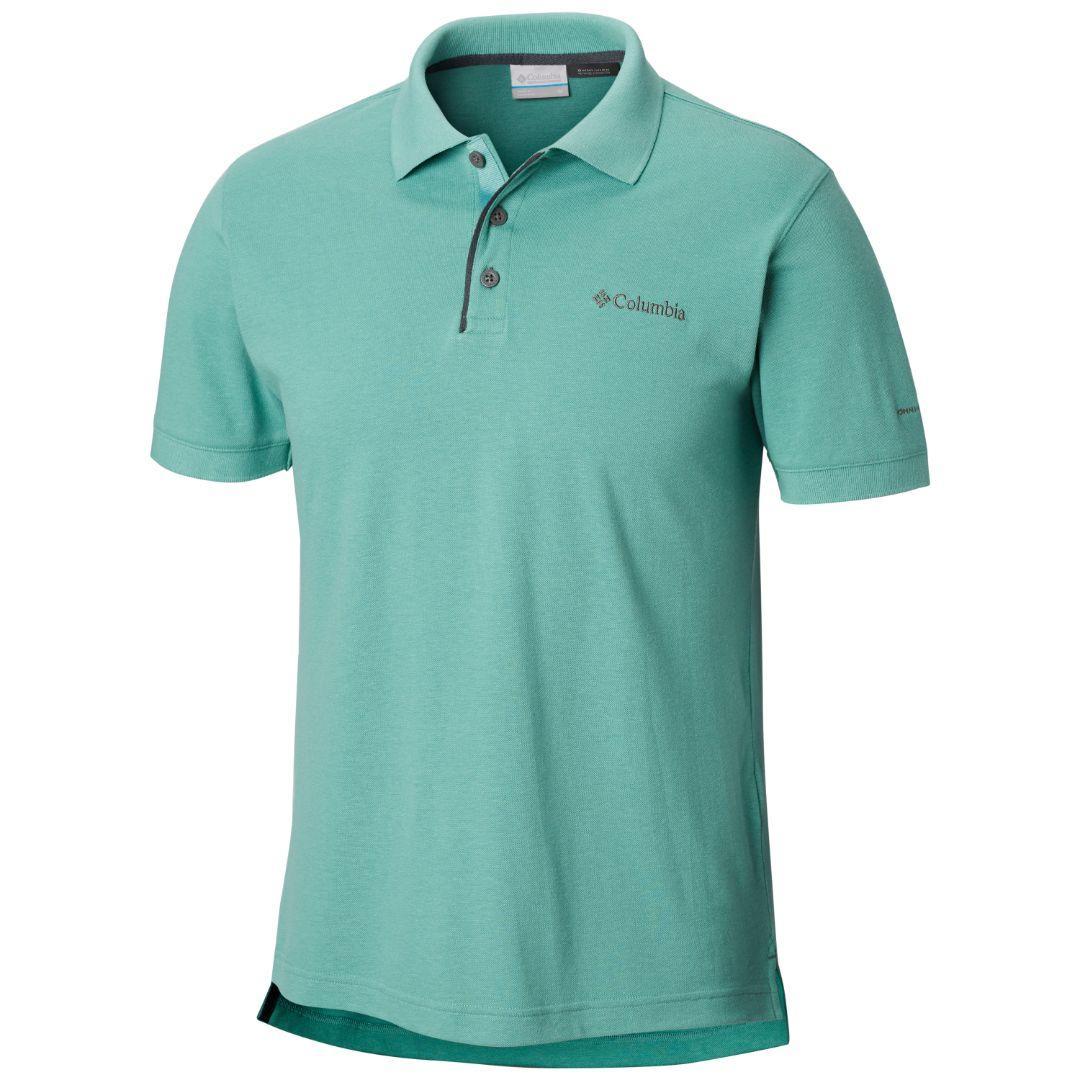 Columbia Men's Green Cascade Range Polo with Sun Protection