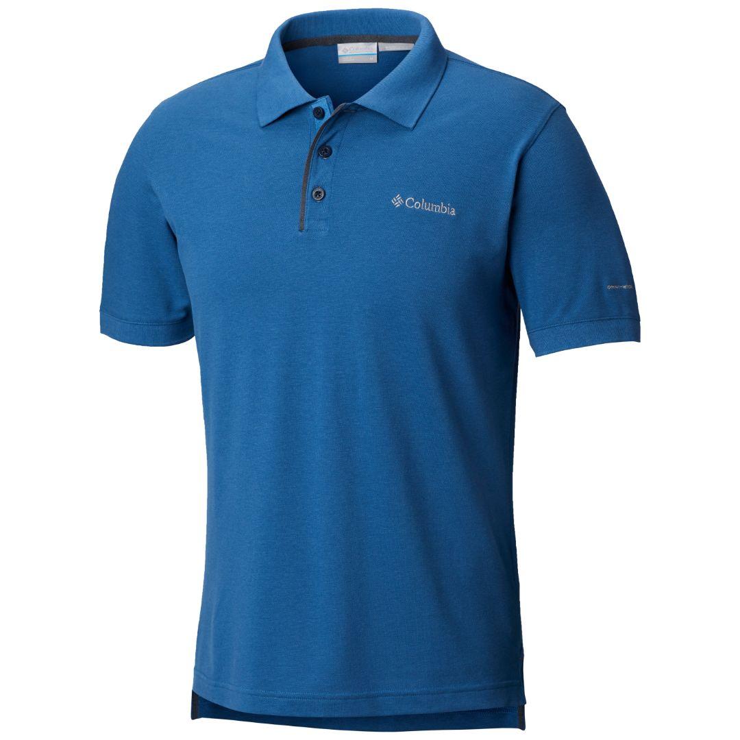 Columbia Men’s Blue Cascade Range Polo Tshirt with Omni-Wick Moisture Control