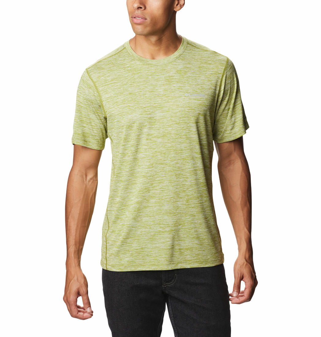 Columbia Men Green Deschutes Runner Short Sleeve Shirt