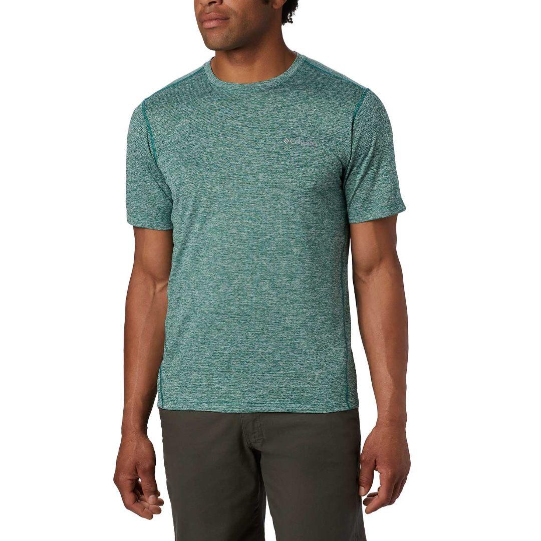 Columbia Men Blue Deschutes Runner Short Sleeve Shirt