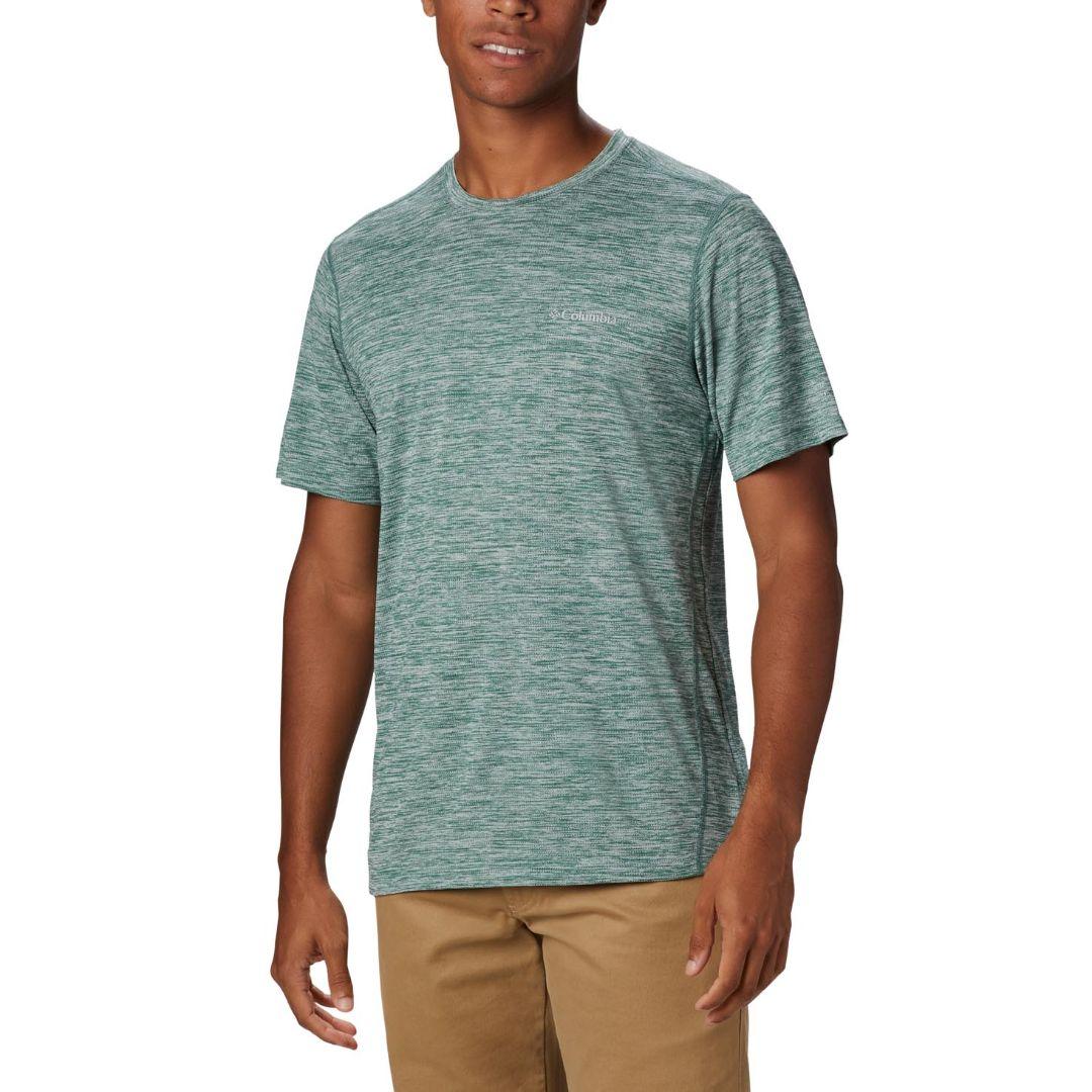 Columbia Men Green Deschutes Runner Short Sleeve Shirt
