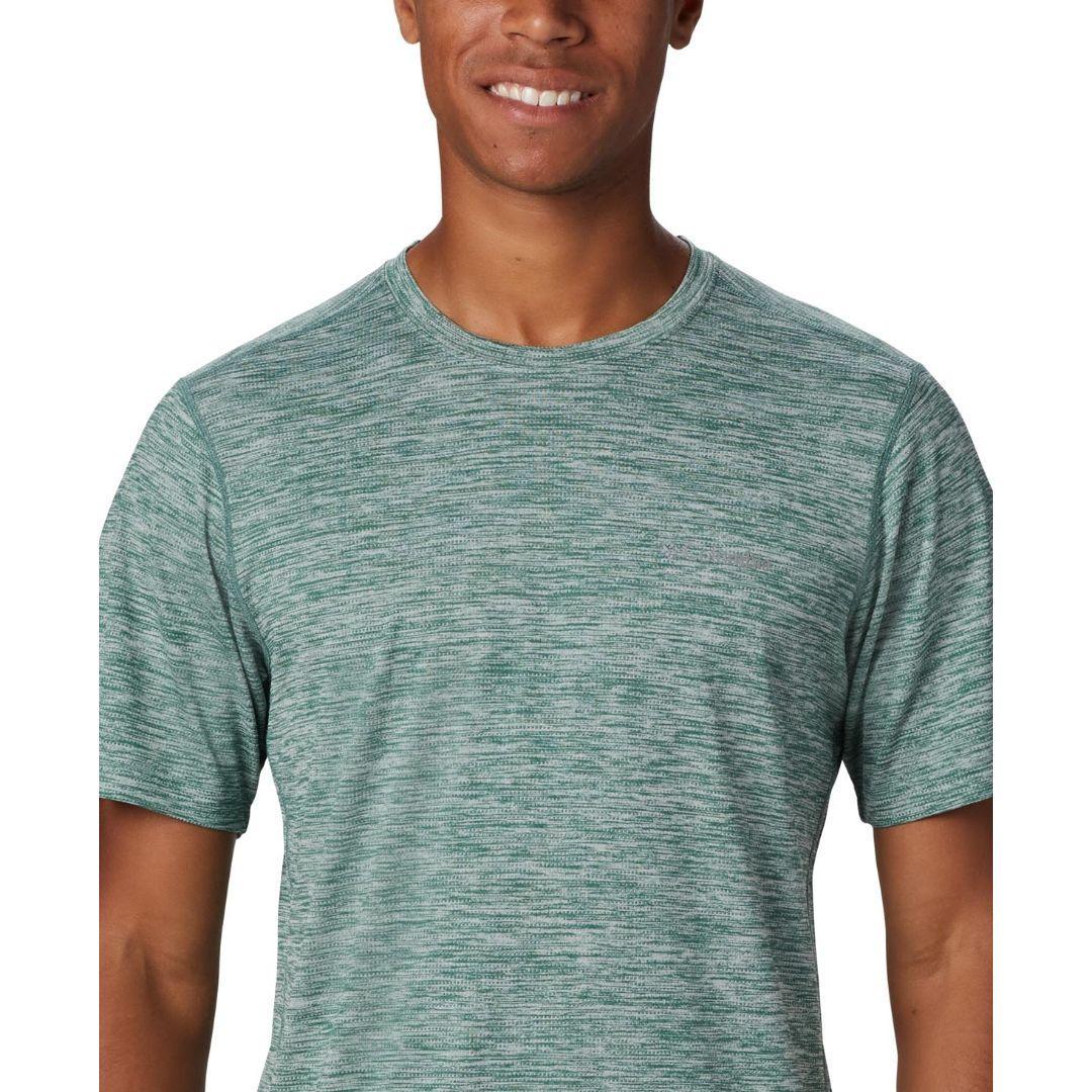 Columbia Men Green Deschutes Runner Short Sleeve Shirt