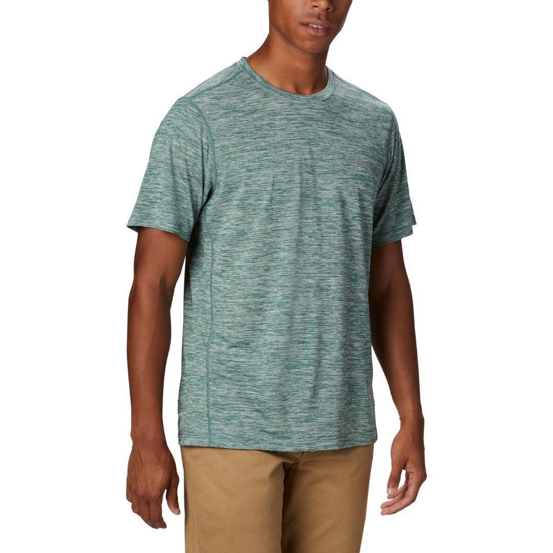 Columbia Men Green Deschutes Runner Short Sleeve Shirt
