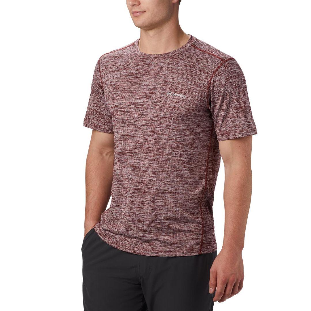 Columbia Men Red Deschutes Runner Short Sleeve Shirt