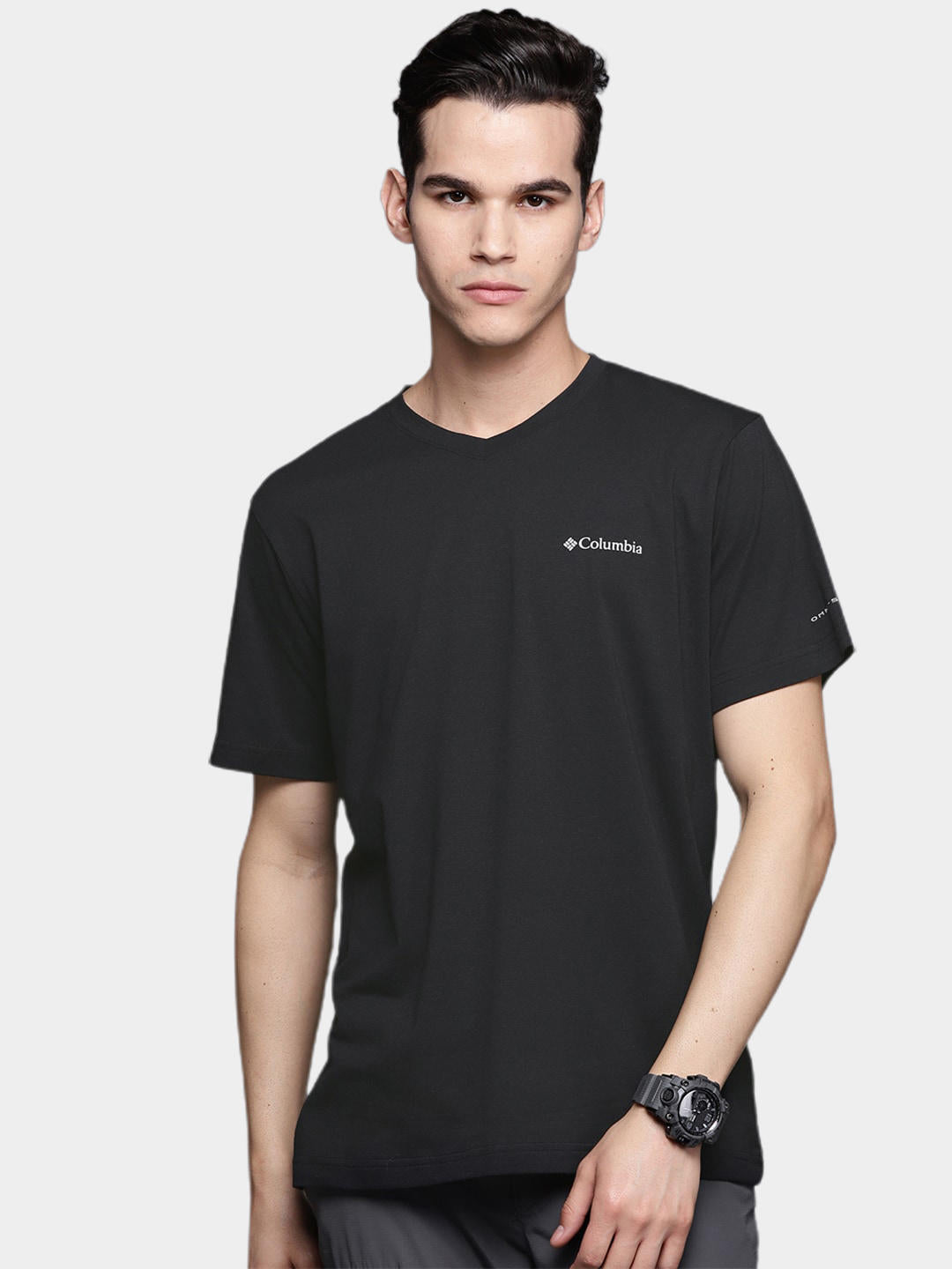 Columbia Men Black Sun Trek V-Neck Short Sleeve T-Shirt