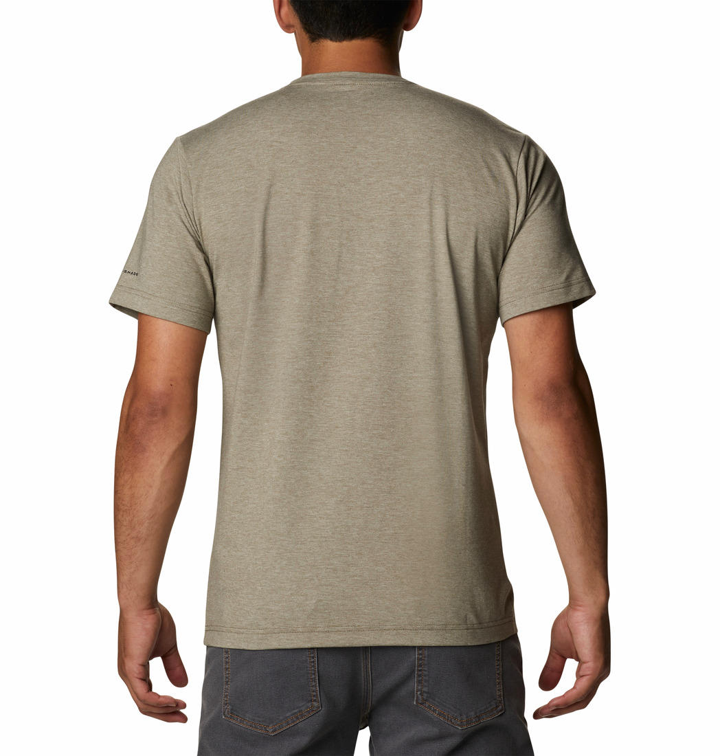Columbia Men Green Sun Trek V-Neck Short Sleeve T-Shirt