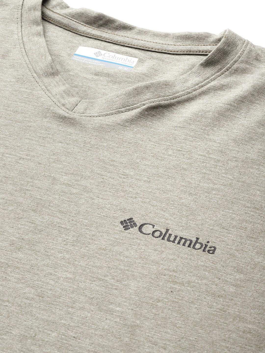 Columbia Men Green Sun Trek V-Neck Short Sleeve T-Shirt
