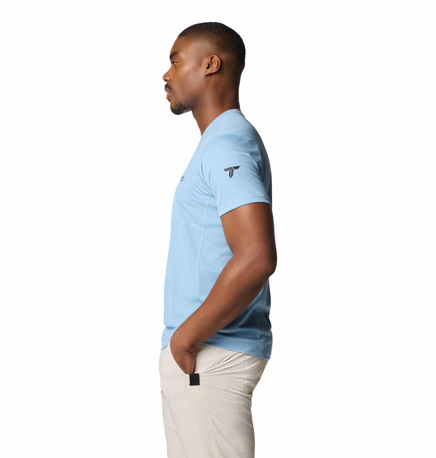 Columbia Mens Blue Omni-Wick Cirque River Pro Short Sleeve Crew Tshirt