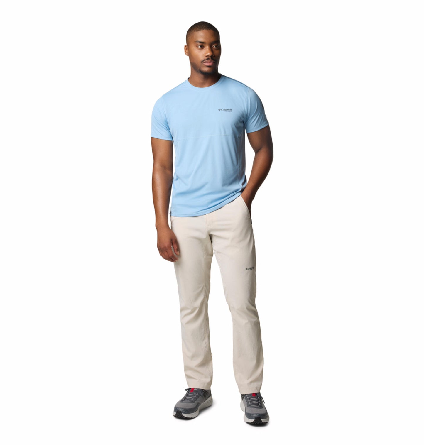 Columbia Mens Blue Omni-Wick Cirque River Pro Short Sleeve Crew Tshirt