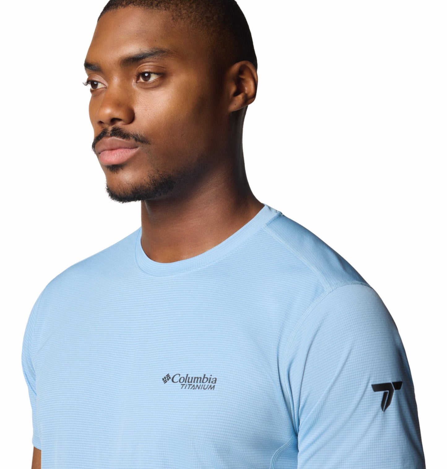 Columbia Mens Blue Omni-Wick Cirque River Pro Short Sleeve Crew Tshirt