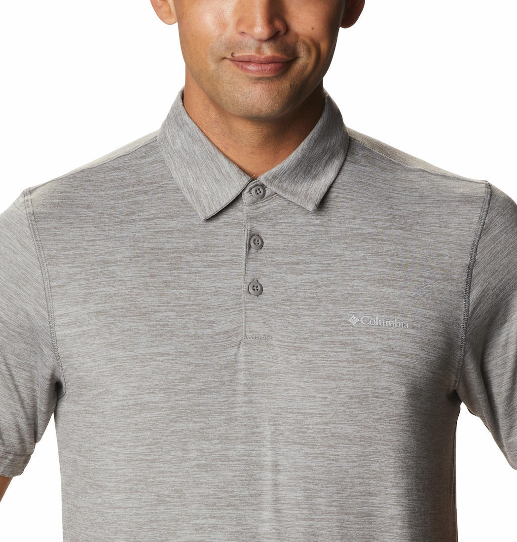 Columbia Men Black Tech Trail Polo (Sun Protection)