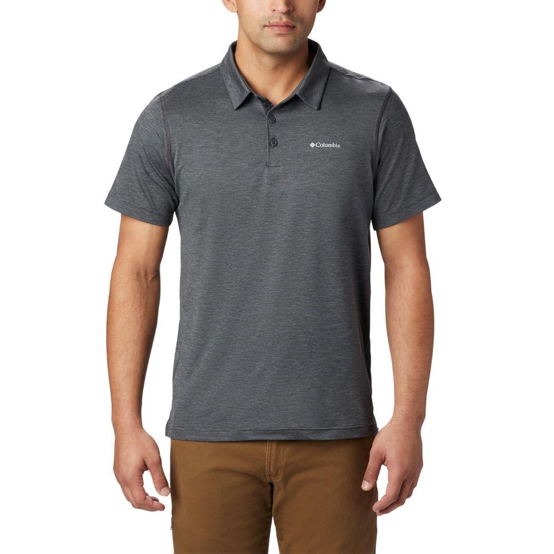 Columbia Men Black Tech Trail Polo (Sun Protection)