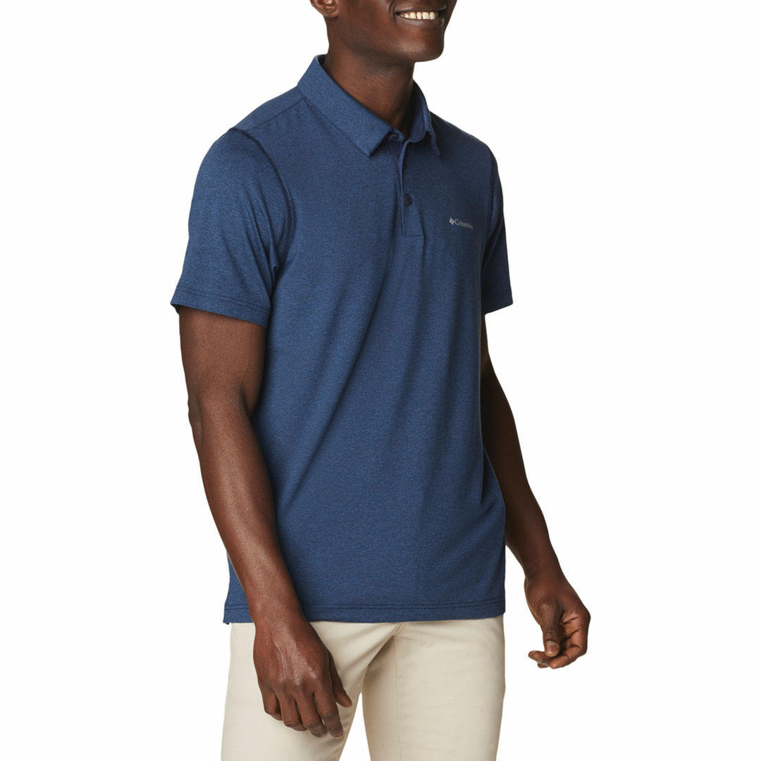Columbia Men Blue Tech Trail Polo (Sun Protection)