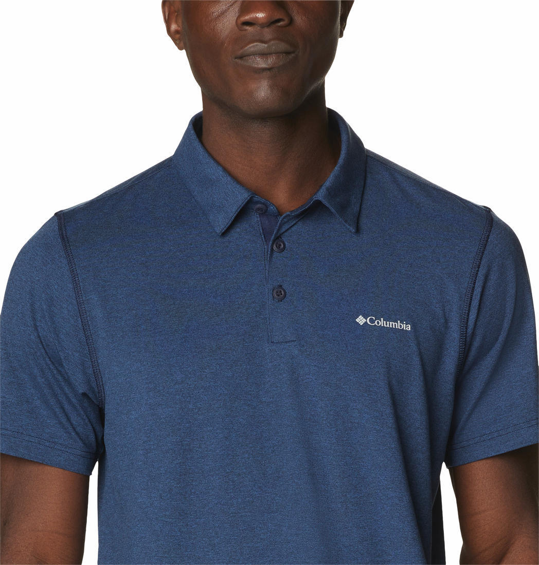 Columbia Men Blue Tech Trail Polo (Sun Protection)