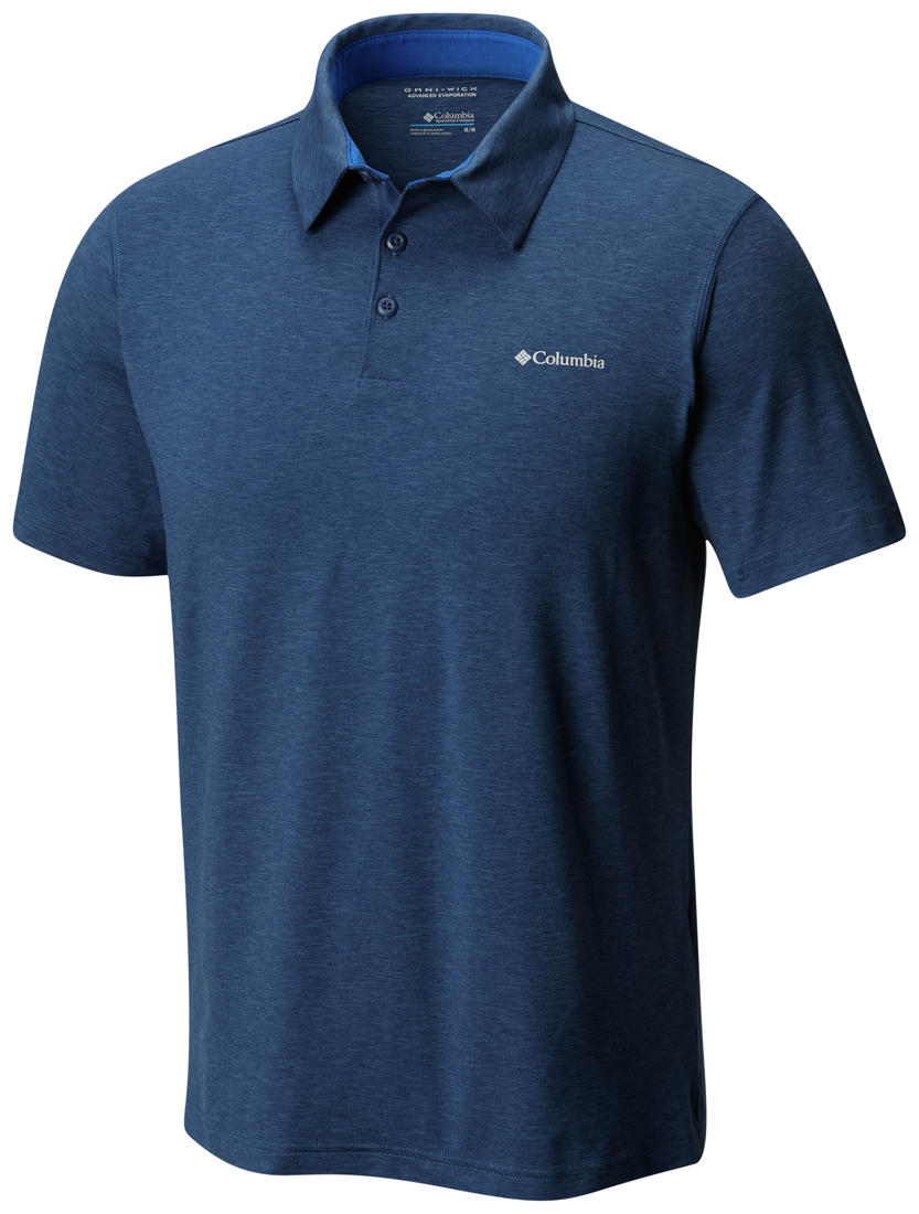 Columbia Men Blue Tech Trail Polo (Sun Protection)