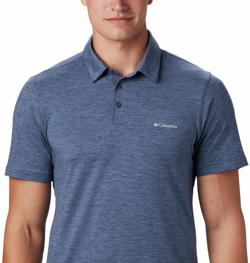 Columbia Men Blue Tech Trail Polo (Sun Protection)
