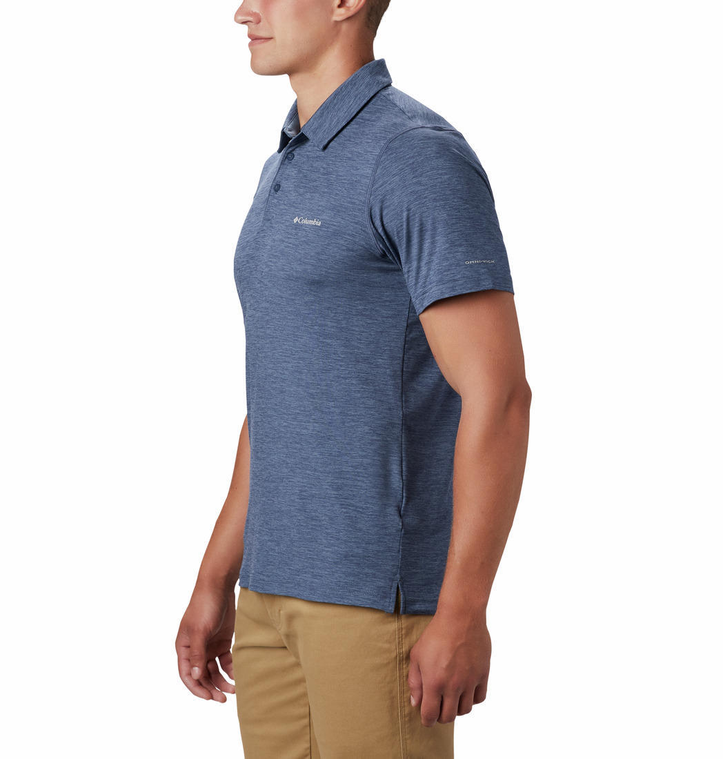 Columbia Men Blue Tech Trail Polo (Sun Protection)