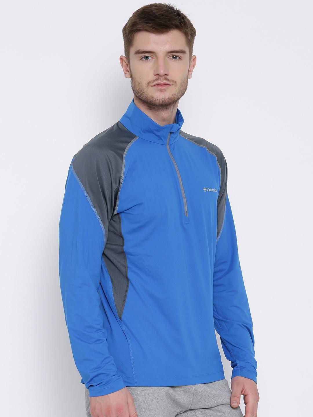 Columbia Men Blue Freeze Degree II Half Zip Long Sleeve