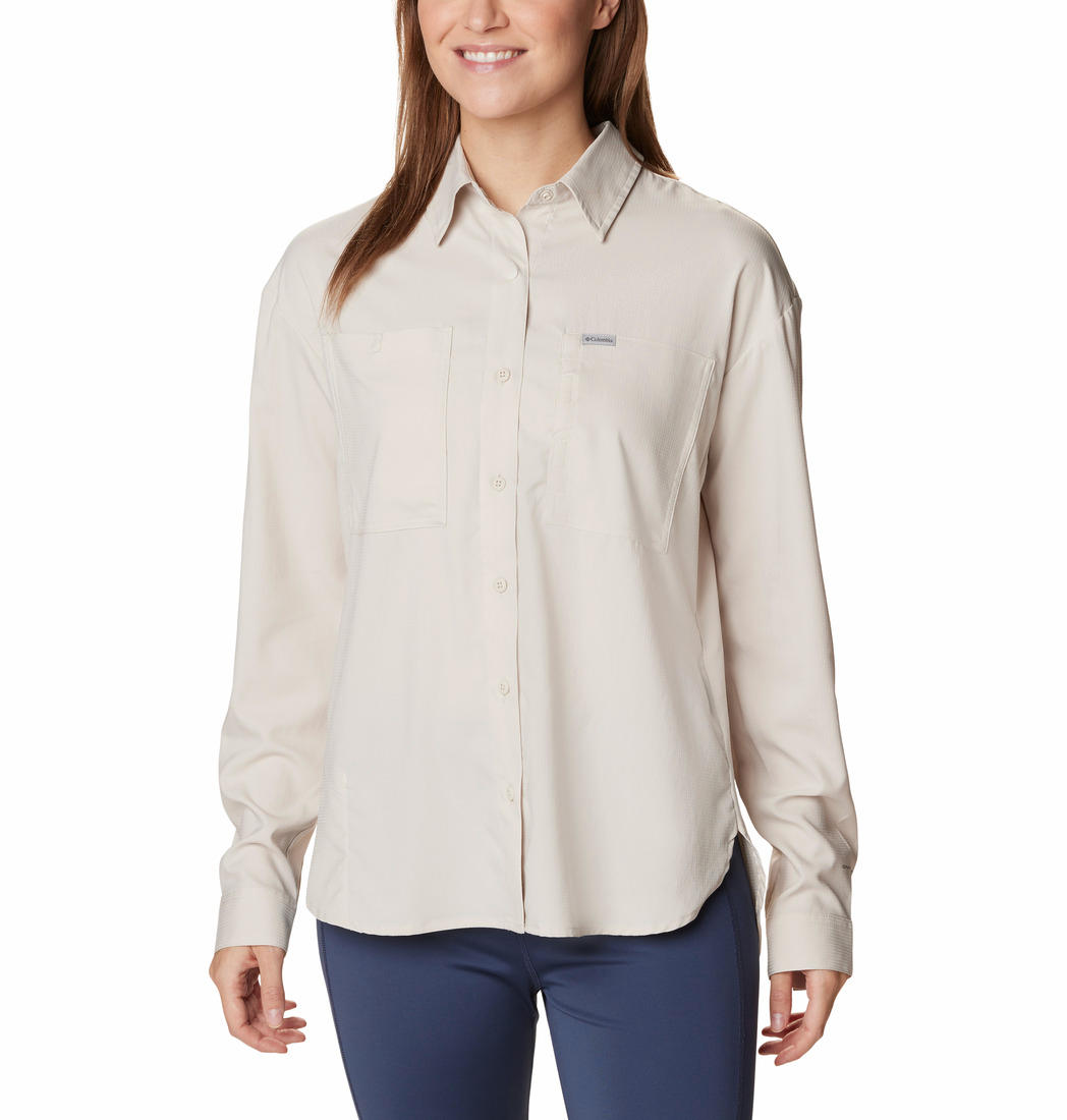Columbia Womens Brown Silver Ridge Utility Long Sleeve Shirt