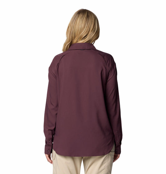 Columbia Womens Red Silver Ridge Utility Long Sleeve Shirt