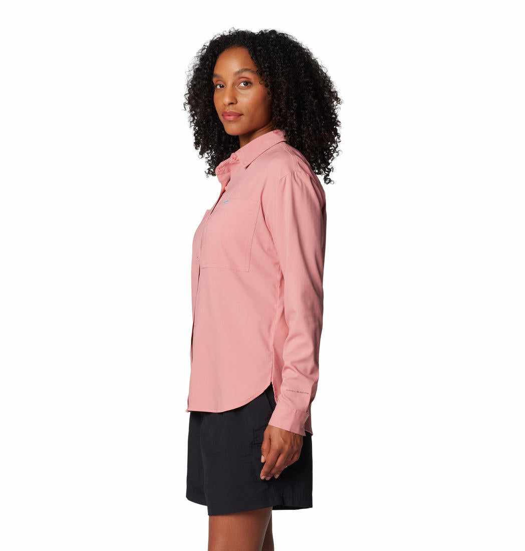 Columbia Womens Red Silver Ridge Utility Long Sleeve Shirt