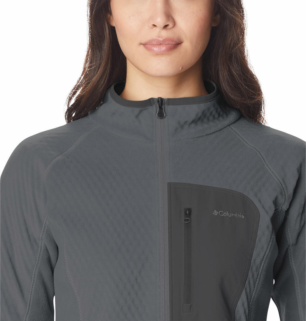 Columbia Women Grey W Outdoor Tracks Full Zip Fleece Jacket