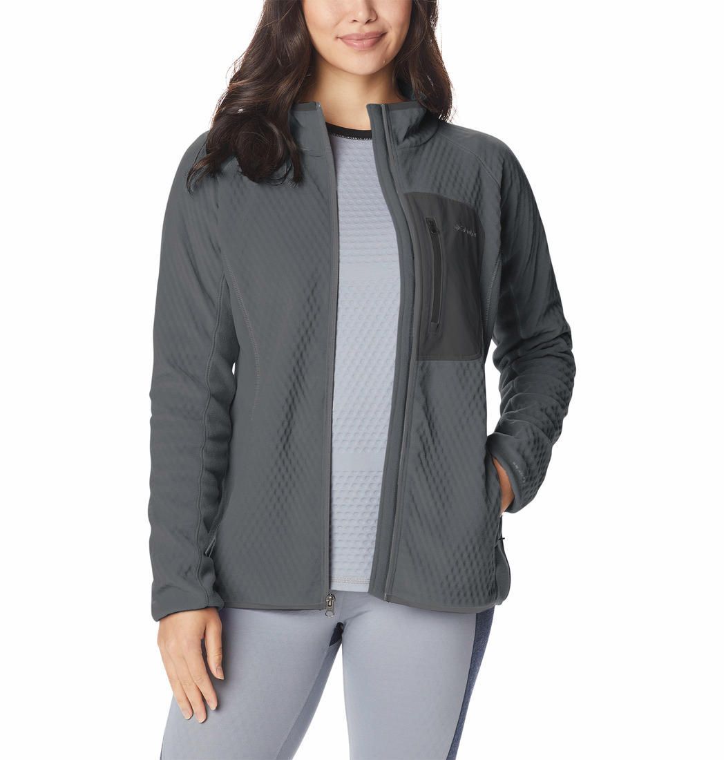 Columbia Women Grey W Outdoor Tracks Full Zip Fleece Jacket