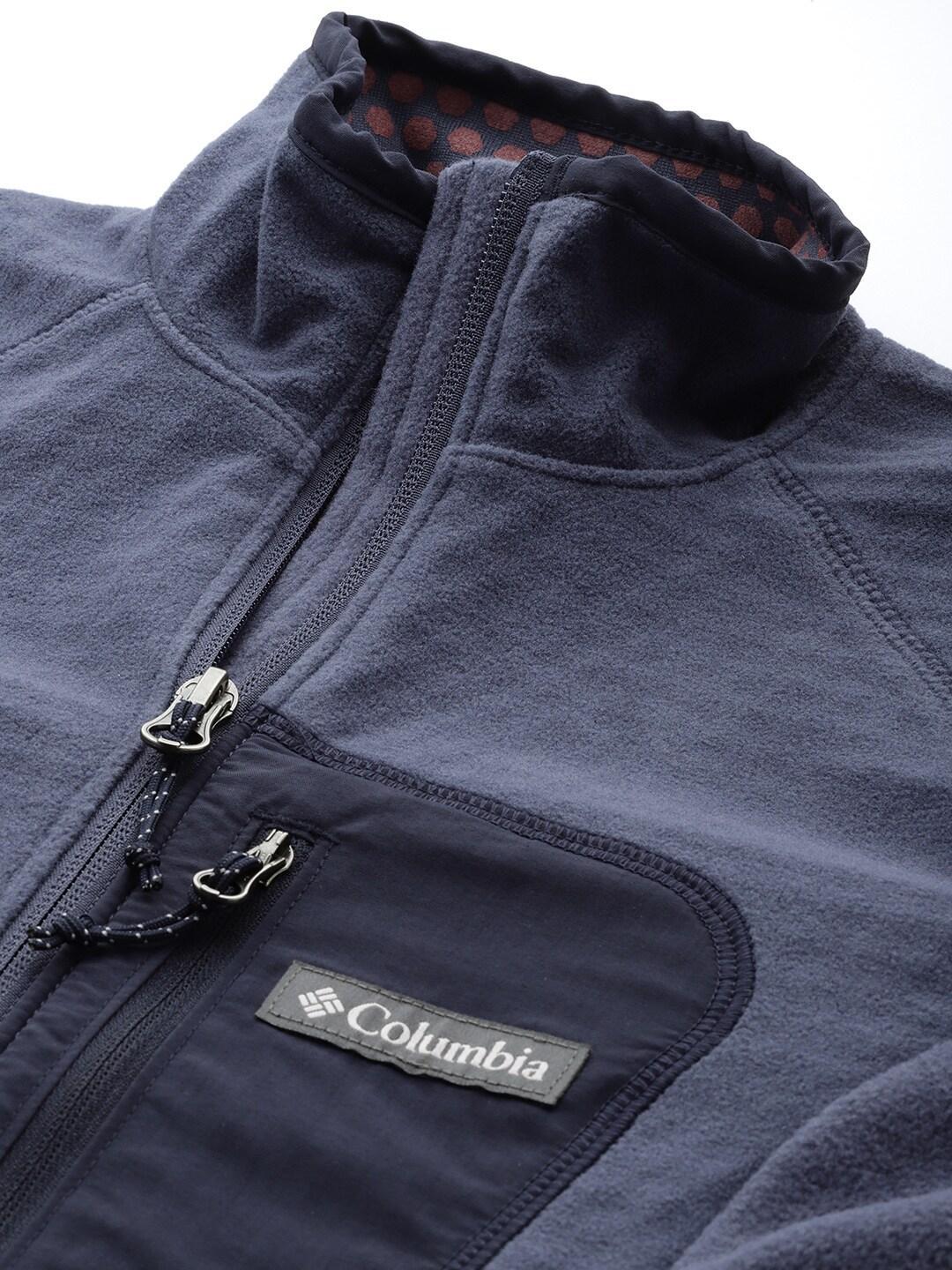 Columbia Women Navy Blue W Outdoor Tracks Full Zip Fleece Jacket