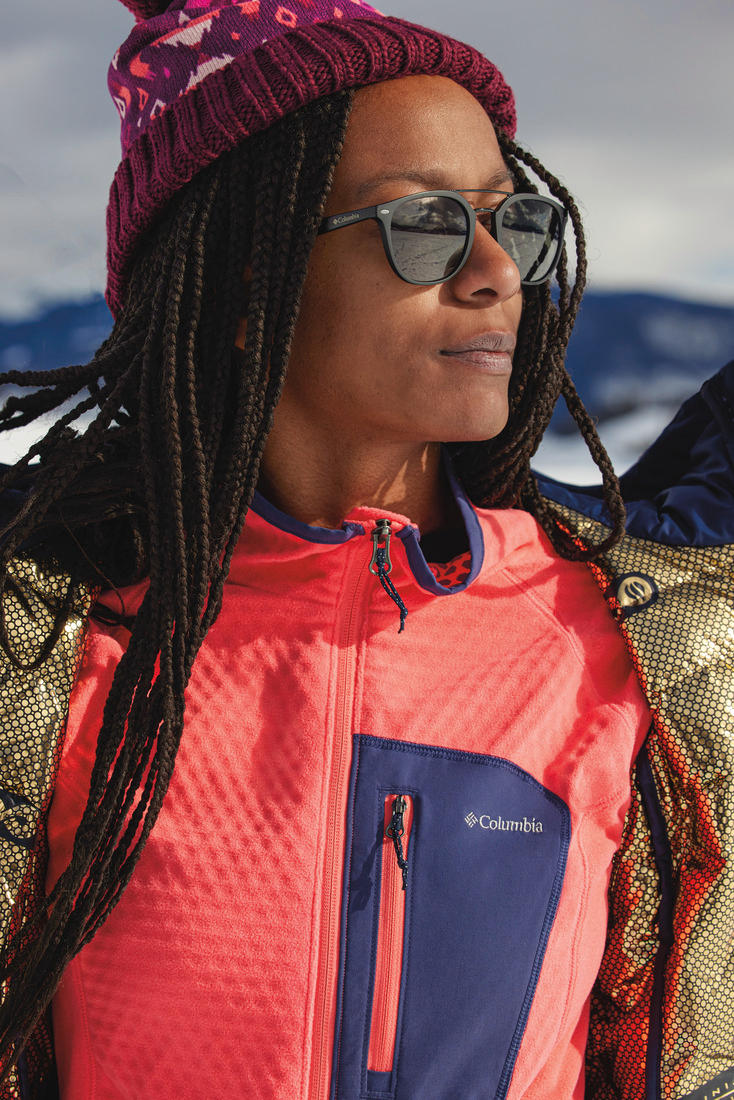 Columbia Women Pink W Outdoor Tracks Full Zip Fleece Jacket