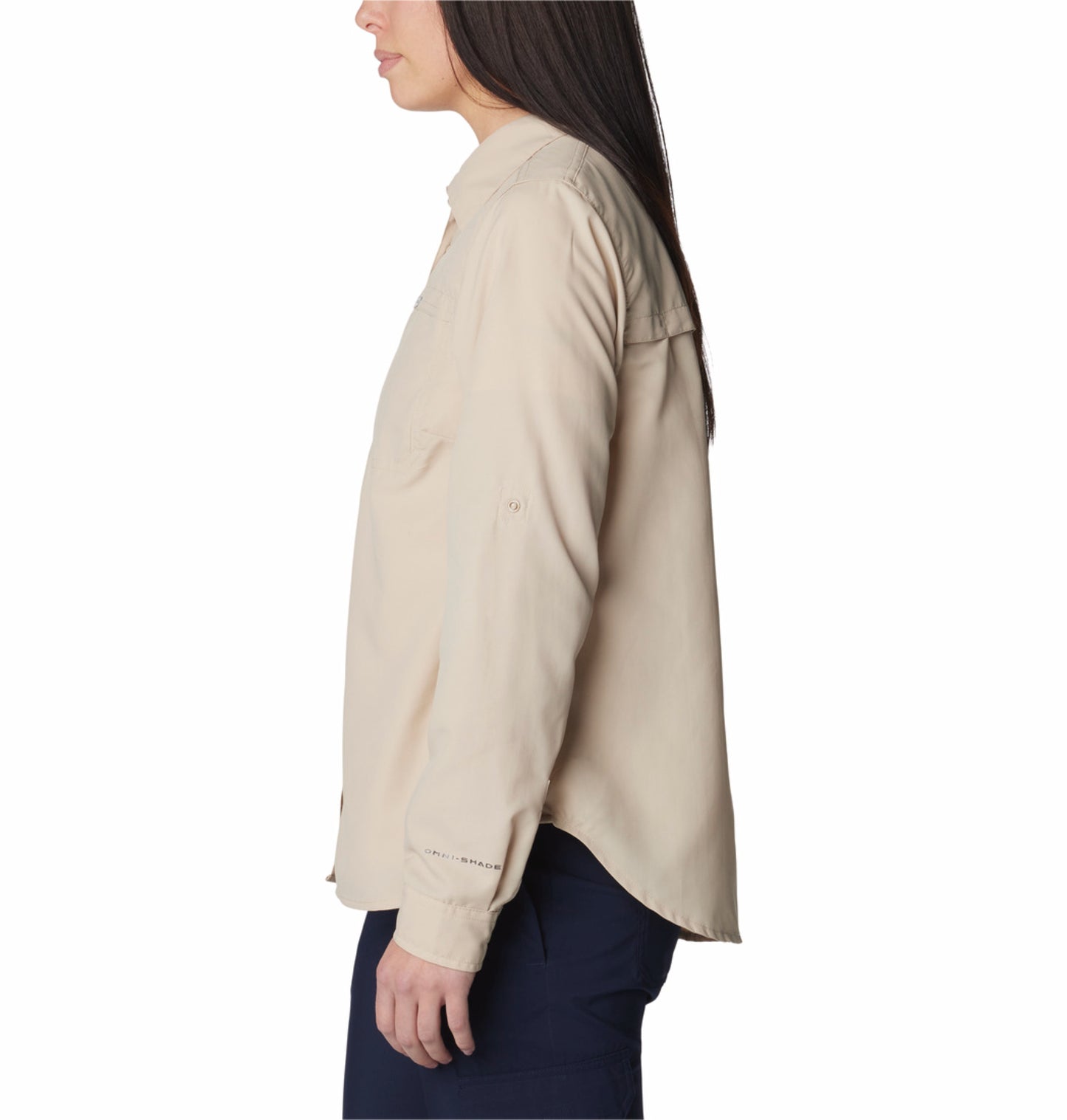 Columbia Women Beige Omni-Shade Silver Ridge 3.0 Long Sleeve Sun Shirt