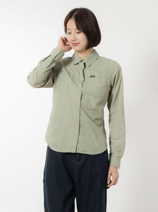 Columbia Womens Green Omni-Wick Silver Ridge 3.0 Long Sleeve Shirt
