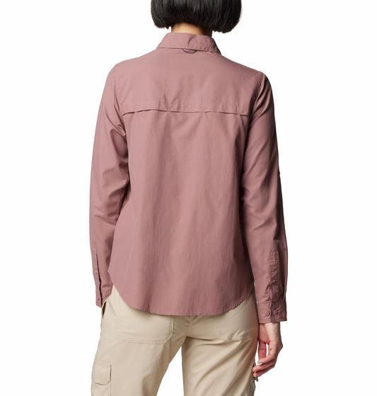 Columbia Womens Red Silver Ridge 3.0 Long Sleeve Shirt