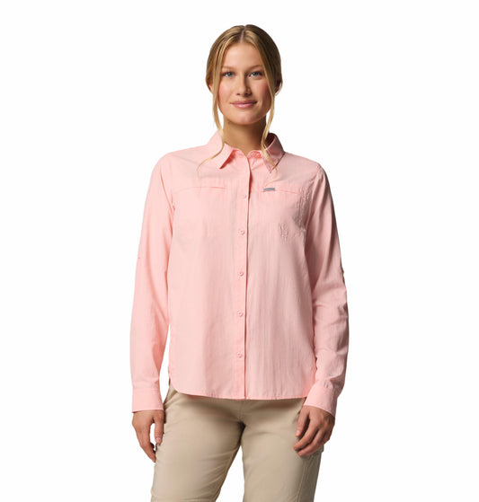 Columbia Womens Pink Omni-Shade Silver Ridge 3.0 Long Sleeve Shirt