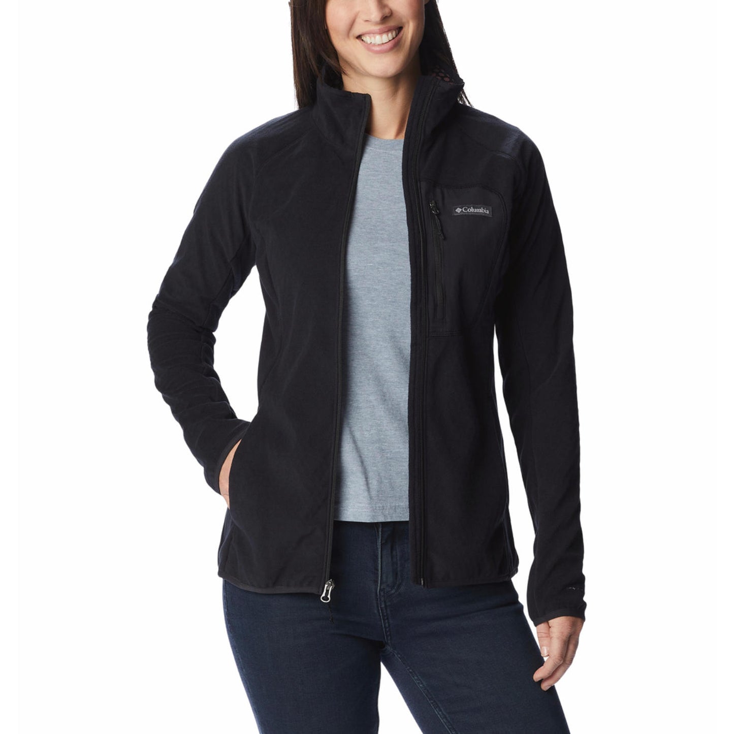 Columbia Women Black Omni-Heat Helix Outdoor Tracks II Fleece Jacket