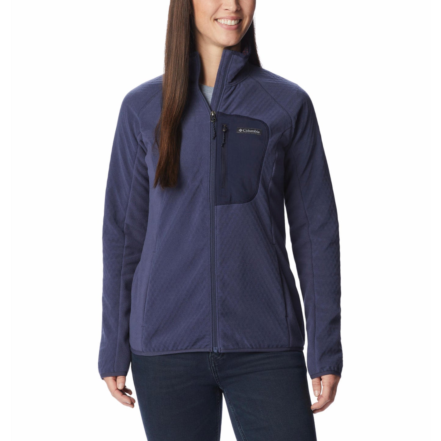 Columbia Women Navy Blue Omni-Heat Helix Outdoor Tracks II Fleece Jacket