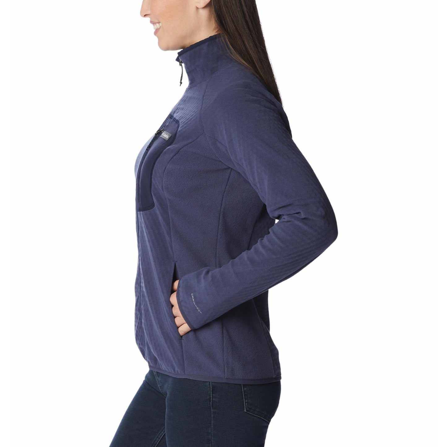 Columbia Women Navy Blue Omni-Heat Helix Outdoor Tracks II Fleece Jacket
