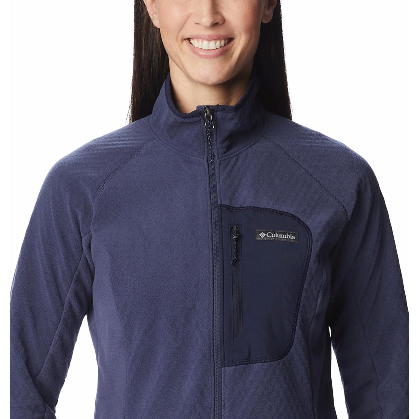Columbia Women Navy Blue Omni-Heat Helix Outdoor Tracks II Fleece Jacket