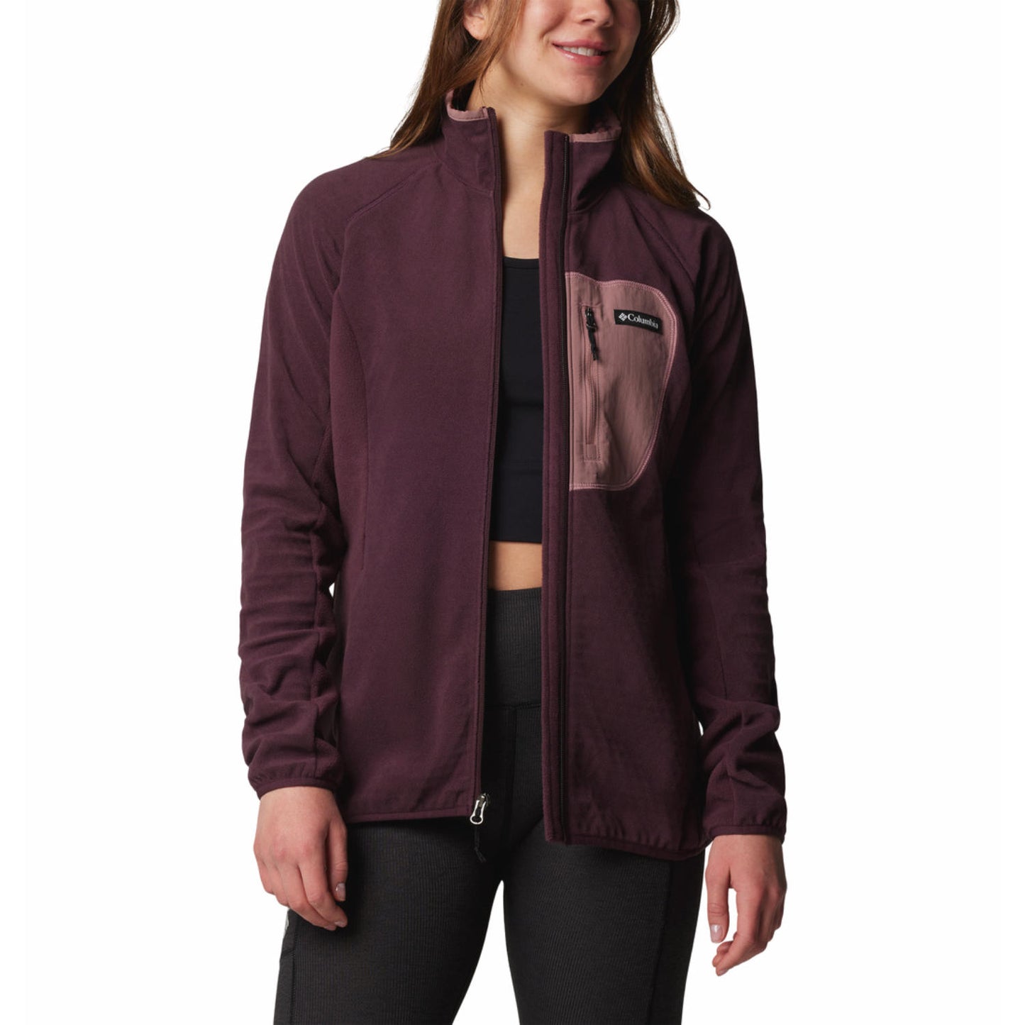 Columbia Women Red Omni-Heat Helix Outdoor Tracks II Fleece Jacket