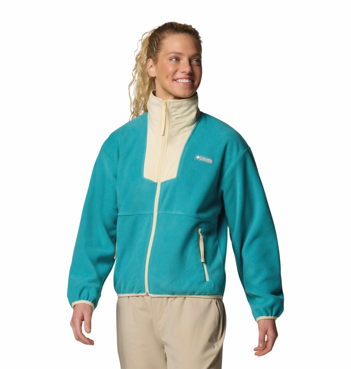 Columbia Womens Teal Sequoia Grove Full Zip Fleece Jacket